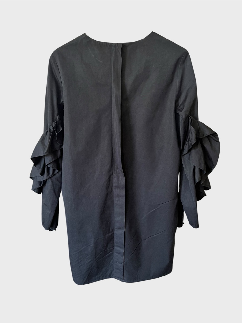 COS Black Ruffle Sleeve Shift Top - Picture 2 of 6
